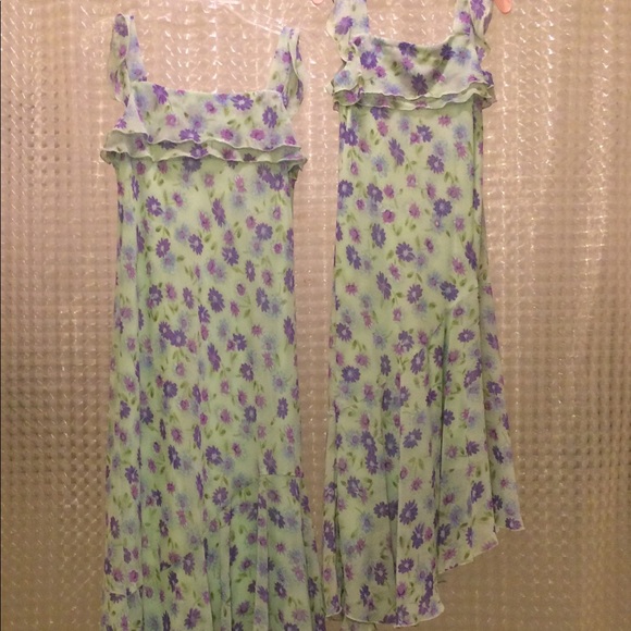 Spring/Summer soft green floral dress. - Picture 3 of 8